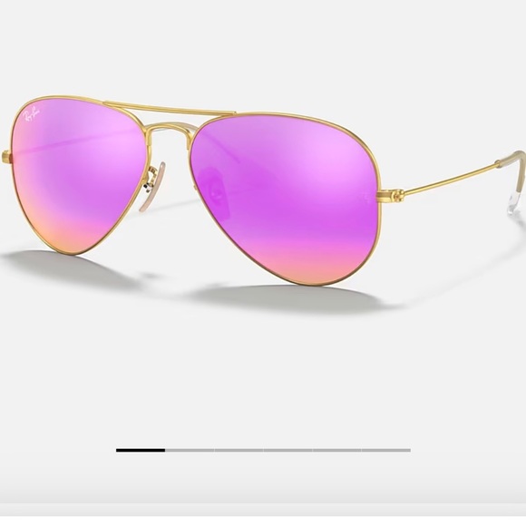 Ray Ban Pink mirrored Aviators - Picture 4 of 8